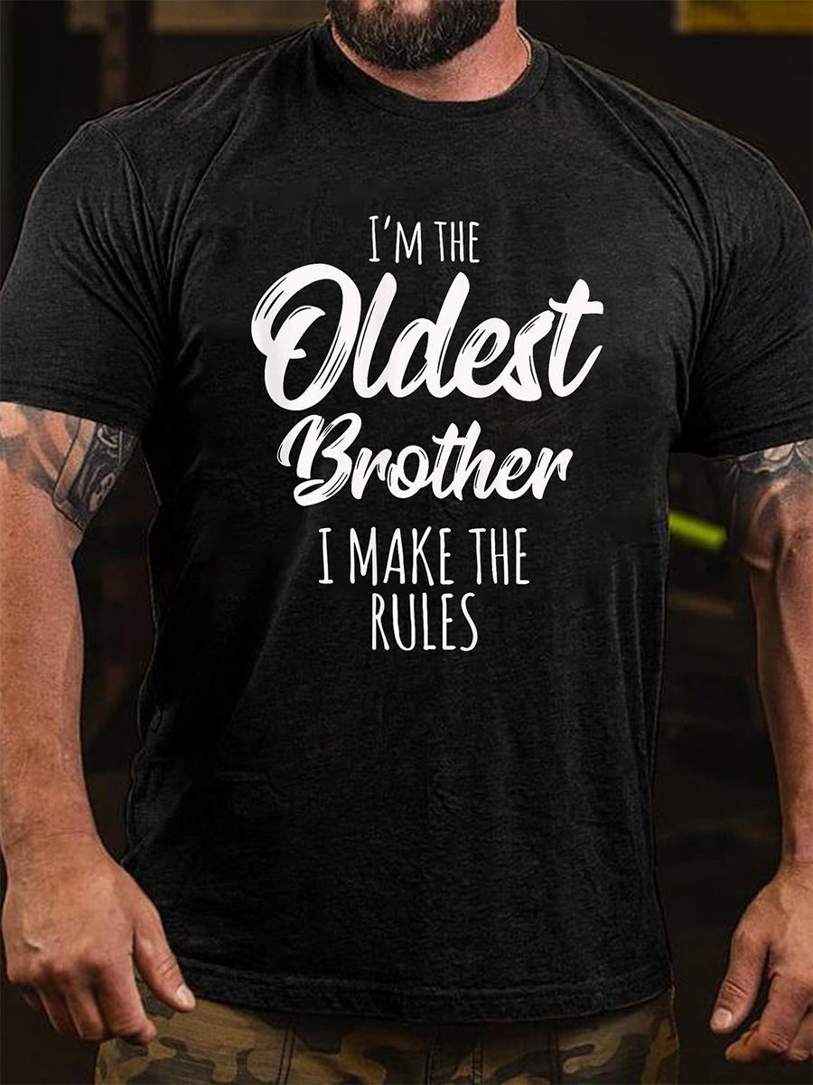 I'm The Oldest Brother Print Men Slogan - Adult & Kids T-Shirts, Sweatshirts & Hoodies apparel design preview 6