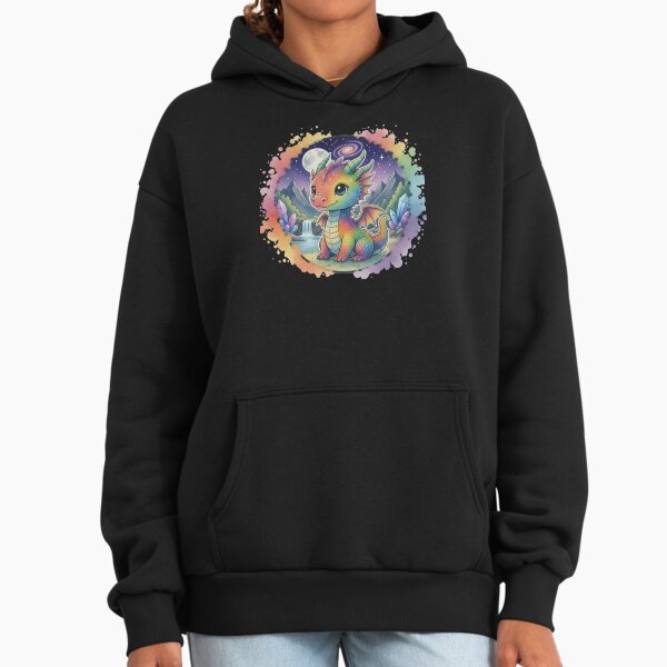 Cute Dragon Moon Spirit Art - Adult & Kids T-Shirts, Sweatshirts & Hoodies apparel design preview 1