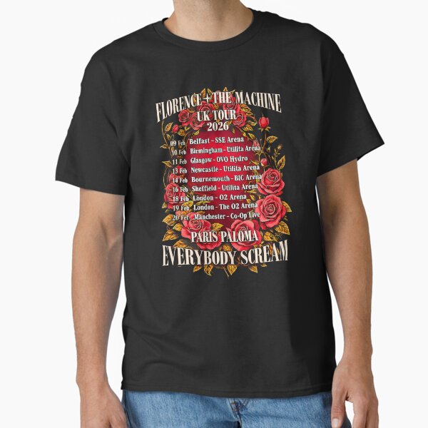 Florence The Machine 2026 Tour Everybody Scream Music - Adult & Kids T-Shirts, Sweatshirts & Hoodies apparel design preview 1
