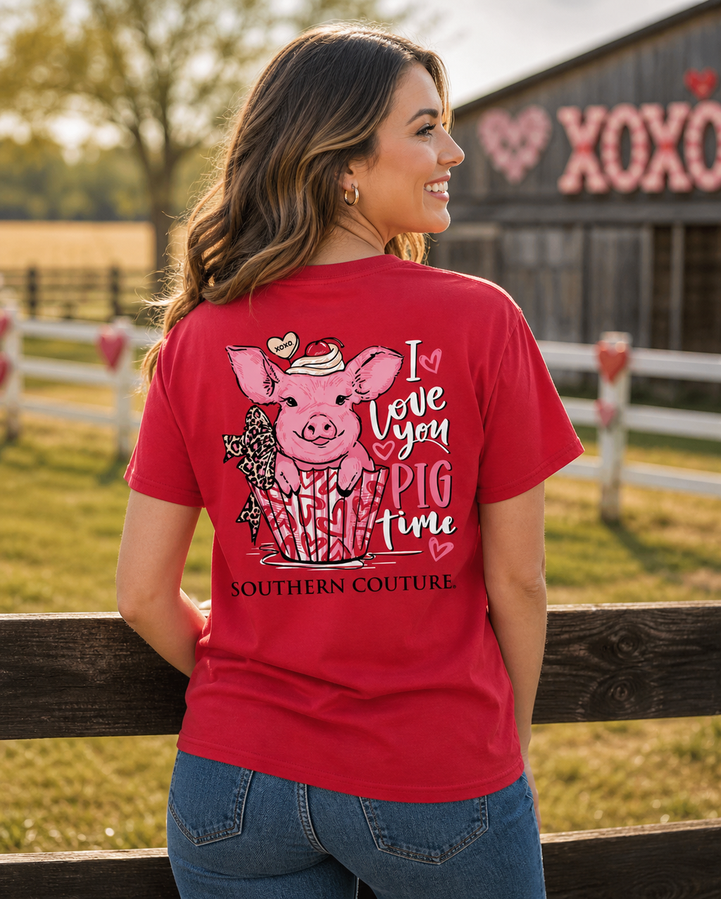 Southern Couture Classic I Love You Pig Time - Adult & Kids T-Shirts, Sweatshirts & Hoodies apparel design preview 1