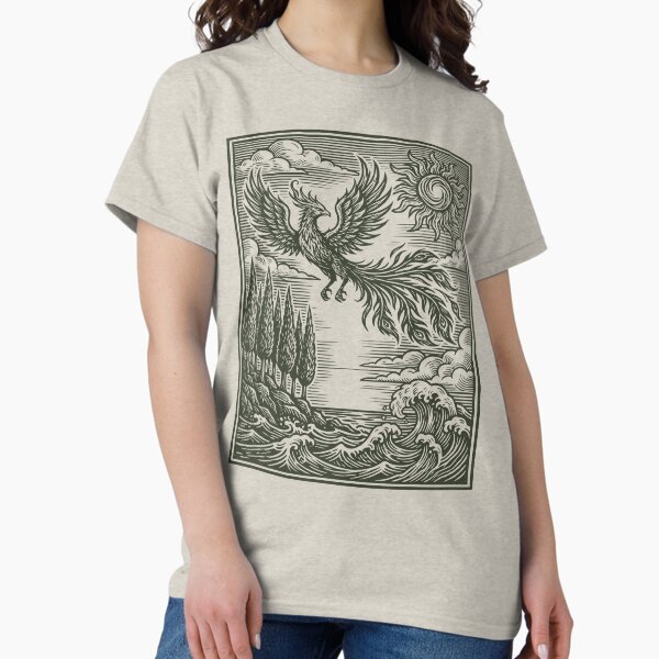 Legendary Phoenix Folk Art Vintage Mythical Bird - Adult & Kids T-Shirts, Sweatshirts & Hoodies apparel design preview 1