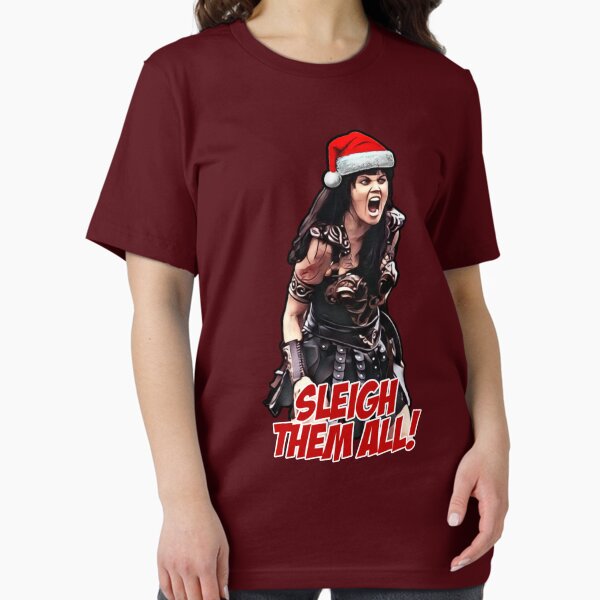 Xena Sleigh Them All Christmas - Adult & Kids T-Shirts, Sweatshirts & Hoodies apparel design preview 1