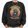 Unhinged And Feral Retro sunset Funny Raccoon Peace - Adult & Kids T-Shirts, Sweatshirts & Hoodies apparel design preview 1