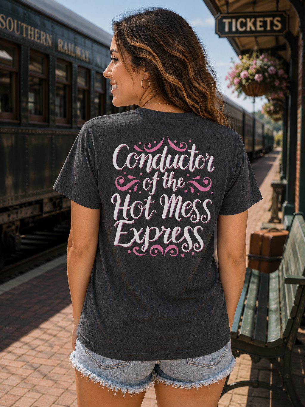 Southern Attitude Hot Mess Express - Adult & Kids T-Shirts, Sweatshirts & Hoodies apparel design preview 1
