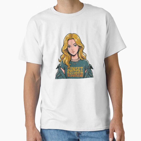 4k Realistic Anime Blonde Teen, Futuristic City - Adult & Kids T-Shirts, Sweatshirts & Hoodies apparel design preview 1