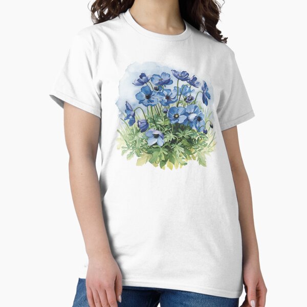 Blue Anemones - Adult & Kids T-Shirts, Sweatshirts & Hoodies apparel design preview 1