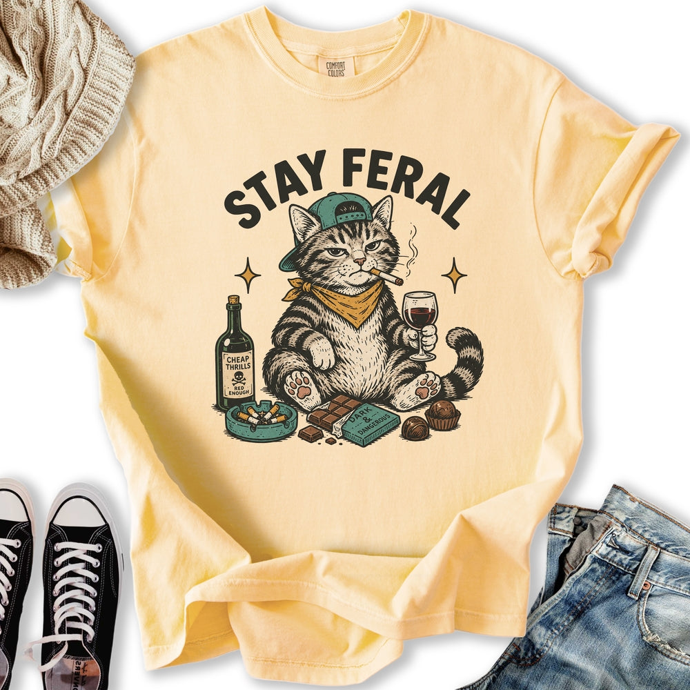 Stay Feral Cat - Adult & Kids T-Shirts, Sweatshirts & Hoodies apparel design preview 2