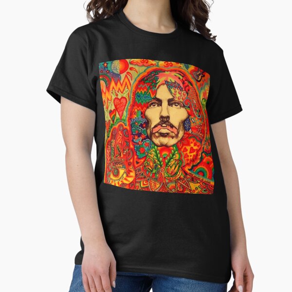 George Harrison OM psychedelic colourful pop art - Adult & Kids T-Shirts, Sweatshirts & Hoodies apparel design preview 1