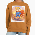 Superhero Cat Standing Over City Cute Hero on Rooftop - Adult & Kids T-Shirts, Sweatshirts & Hoodies apparel design preview 1