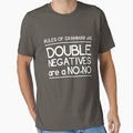 Rules of Grammar. Double Negatives - Adult & Kids T-Shirts, Sweatshirts & Hoodies apparel design preview 1