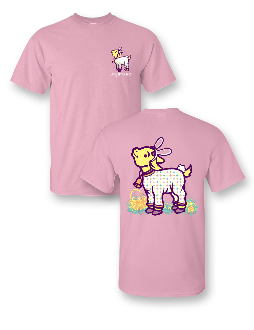 Sassy Frass Easter Goat In Pajamas Bunny Rabbit - Adult & Kids T-Shirts, Sweatshirts & Hoodies apparel design preview 1