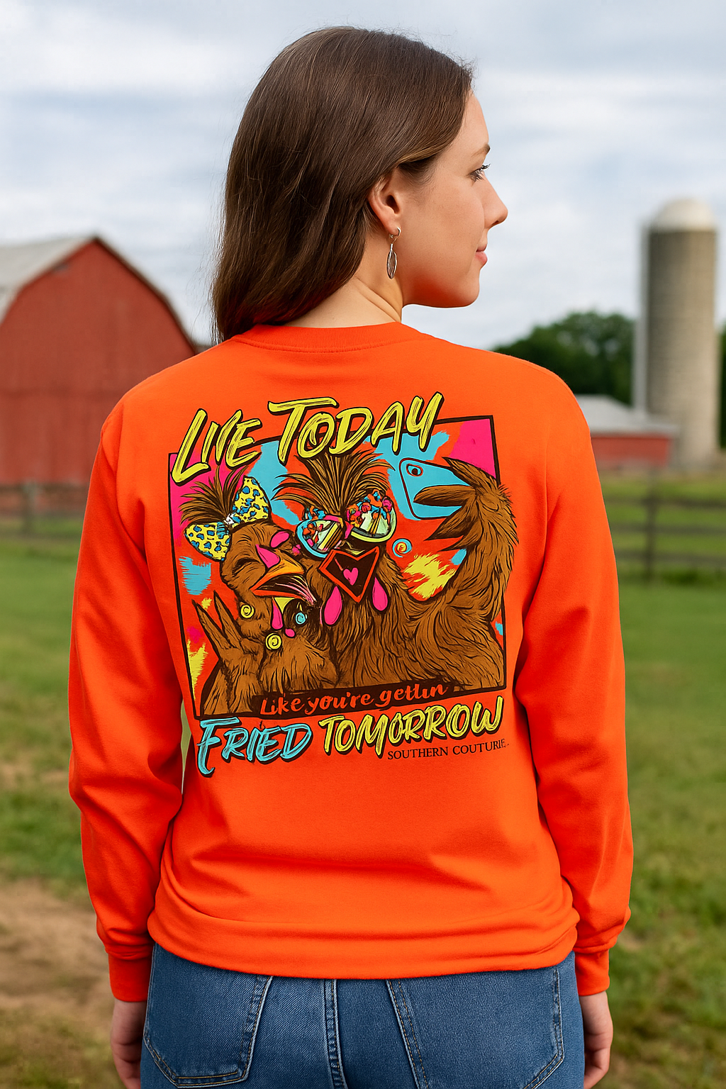 Southern Couture Classic Live Today Fried Tomorrow - Adult & Kids T-Shirts, Sweatshirts & Hoodies apparel design preview 1