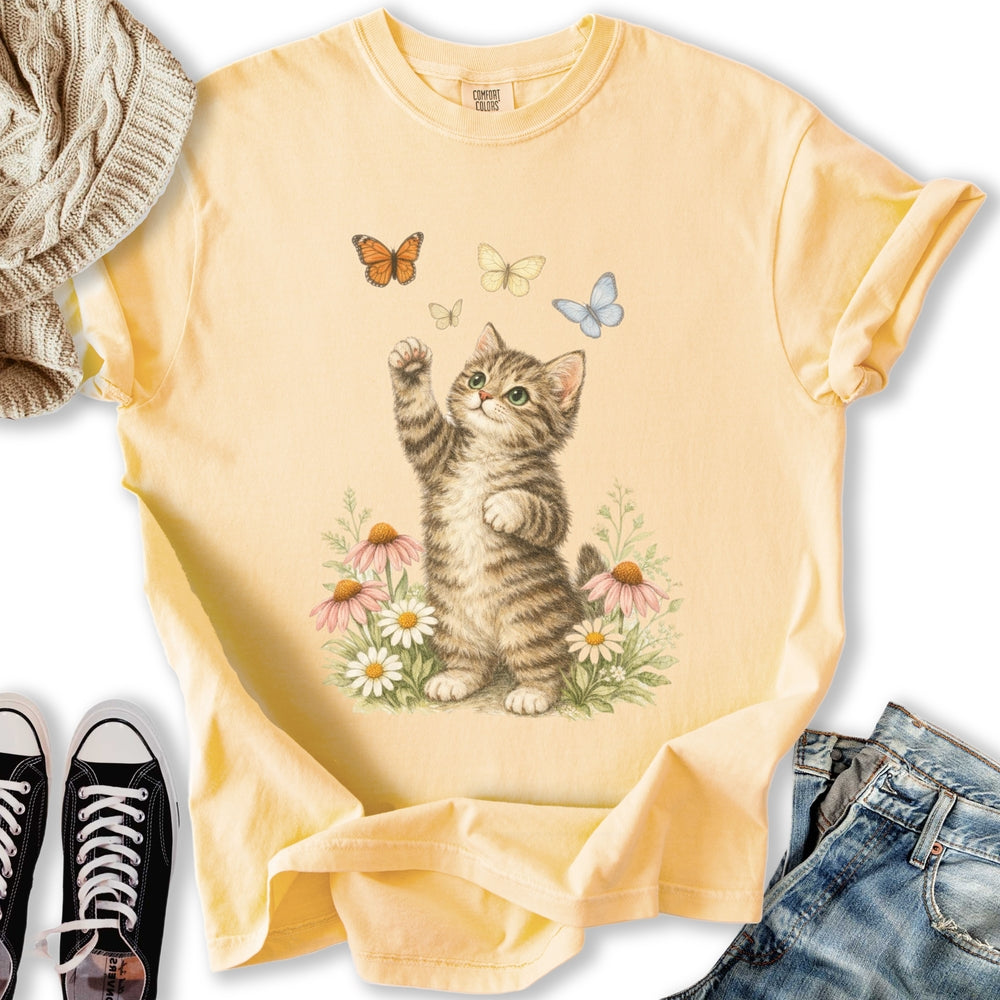 Vintage Garden Kitten - Adult & Kids T-Shirts, Sweatshirts & Hoodies apparel design preview 2