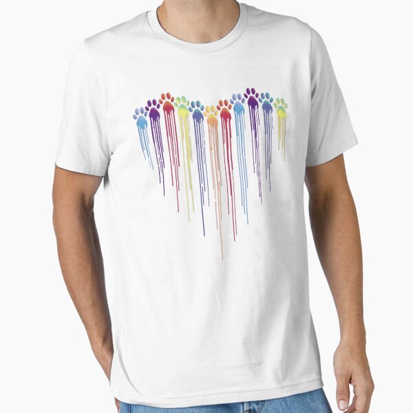 Colorful Dog Paw Heart - Adult & Kids T-Shirts, Sweatshirts & Hoodies apparel design preview 1