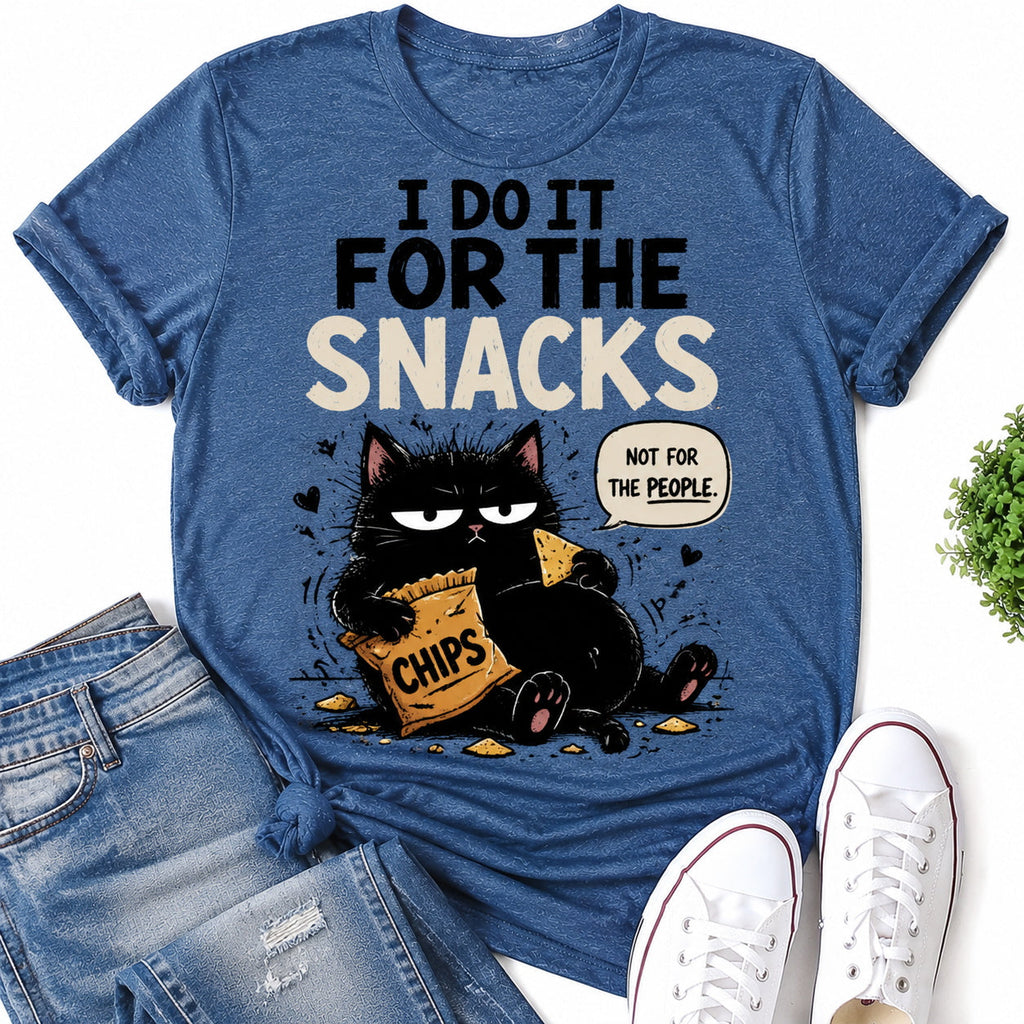 I Do It For The Snacks Cat Print Women Slogan - Adult & Kids T-Shirts, Sweatshirts & Hoodies apparel design preview 1
