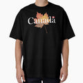 Canada W/Fall Maple leaf White on Black - Adult & Kids T-Shirts, Sweatshirts & Hoodies apparel design preview 1