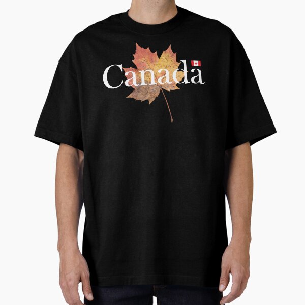 Canada W/Fall Maple leaf White on Black - Adult & Kids T-Shirts, Sweatshirts & Hoodies apparel design preview 1