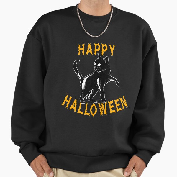 Black Cat Halloween Holiday - Adult & Kids T-Shirts, Sweatshirts & Hoodies apparel design preview 1
