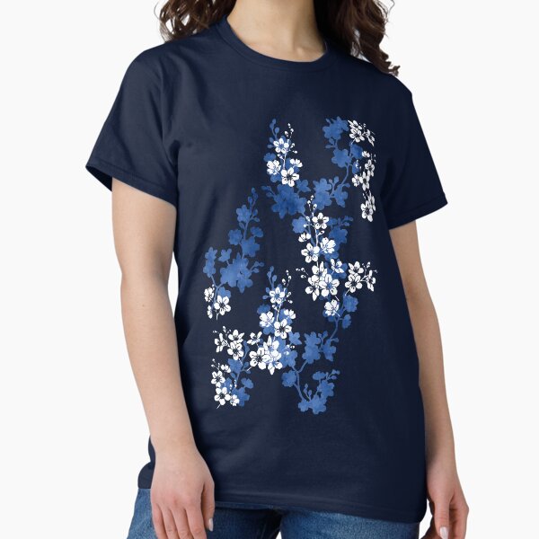 Sakura blossom in deep blue - Adult & Kids T-Shirts, Sweatshirts & Hoodies apparel design preview 1