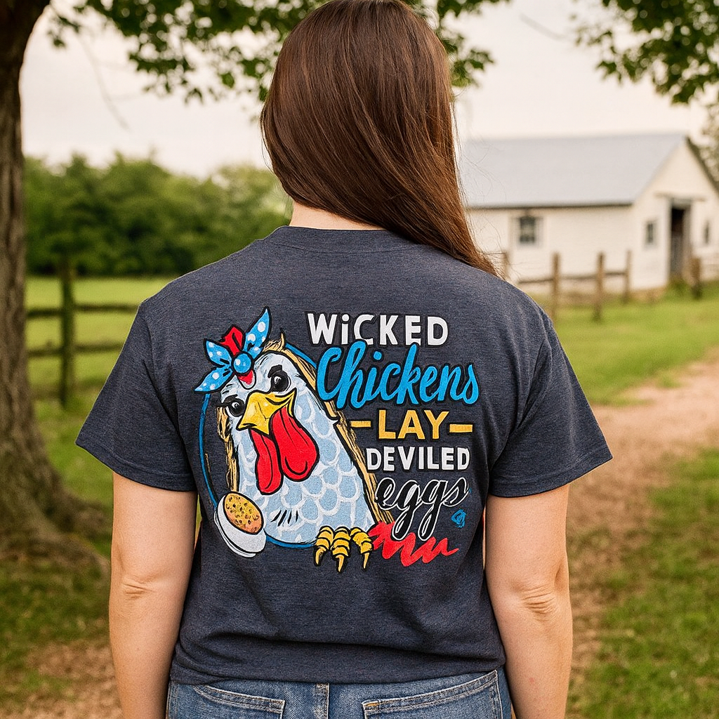 Girlie Girl Originals Preppy Wicked Chickens - Adult & Kids T-Shirts, Sweatshirts & Hoodies apparel design preview 1