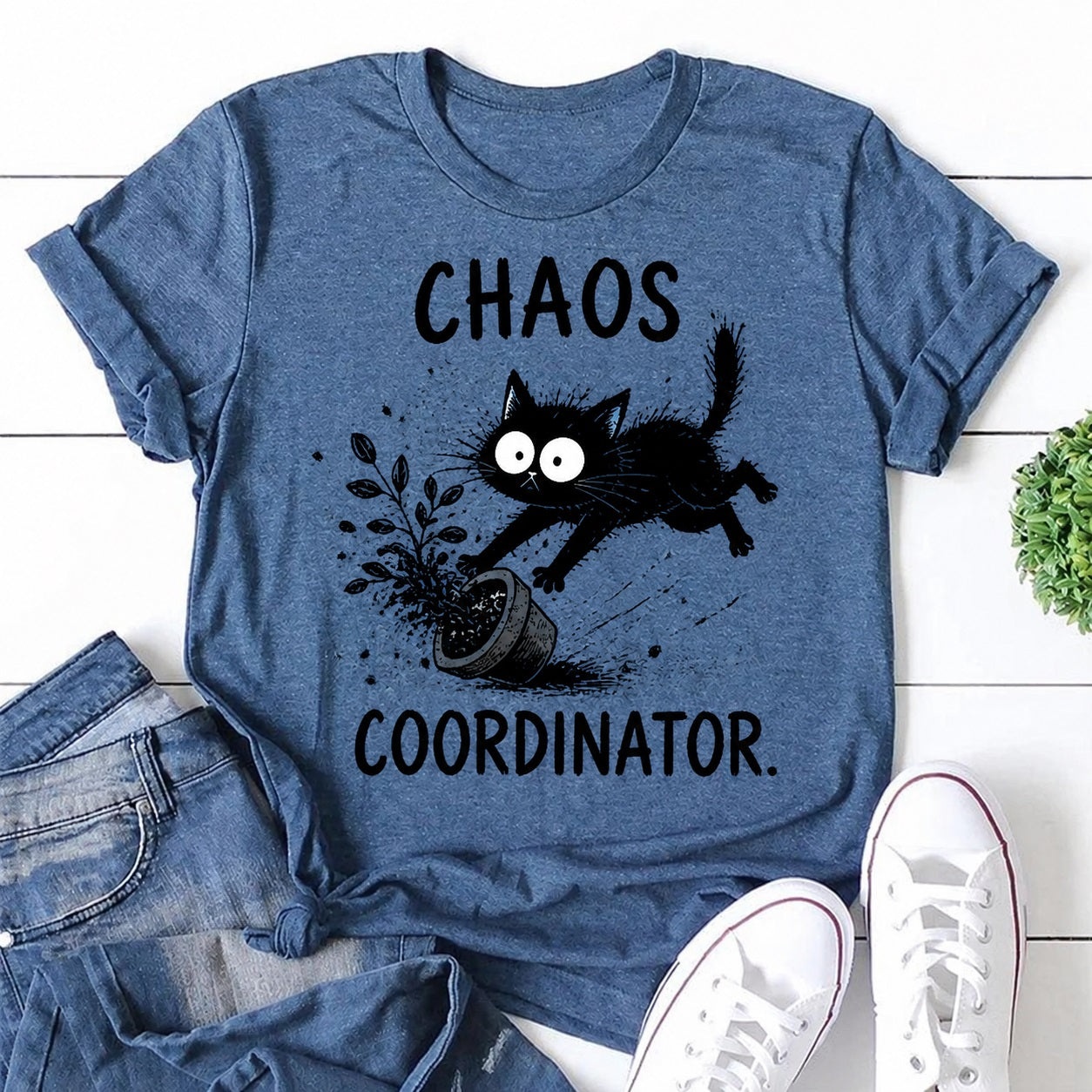 Chaos Coordinator Cat Print Women Slogan - Adult & Kids T-Shirts, Sweatshirts & Hoodies apparel design preview 1