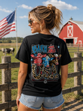 Girlie Girl Originals Barn In The USA Cow - Adult & Kids T-Shirts, Sweatshirts & Hoodies apparel design preview 1