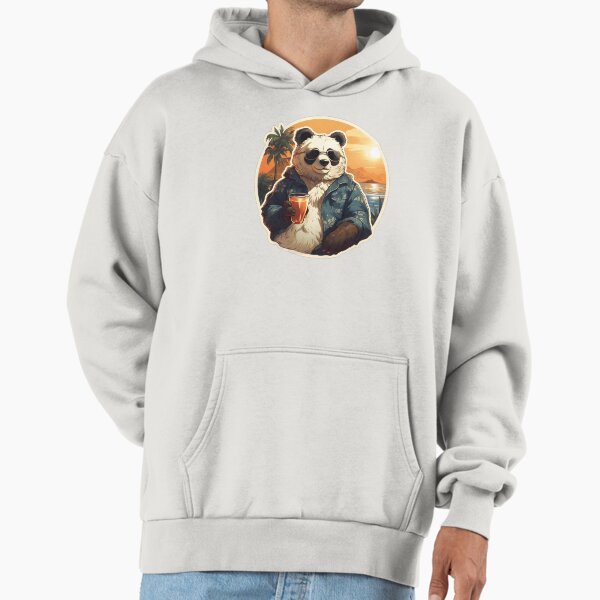 Panda Sipping Beachside Coolness - Adult & Kids T-Shirts, Sweatshirts & Hoodies apparel design preview 1