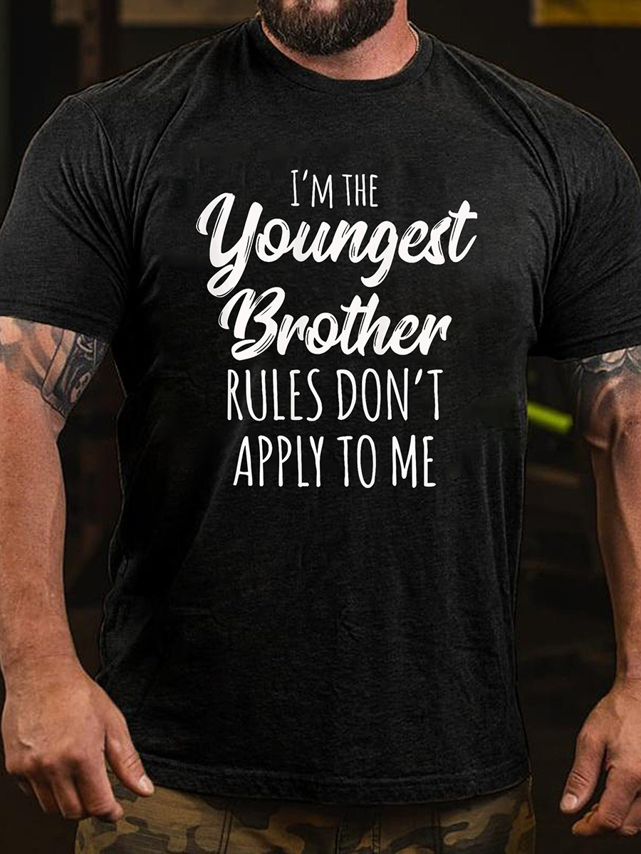 I'm The Youngest Brother Print Men Slogan - Adult & Kids T-Shirts, Sweatshirts & Hoodies apparel design preview 6