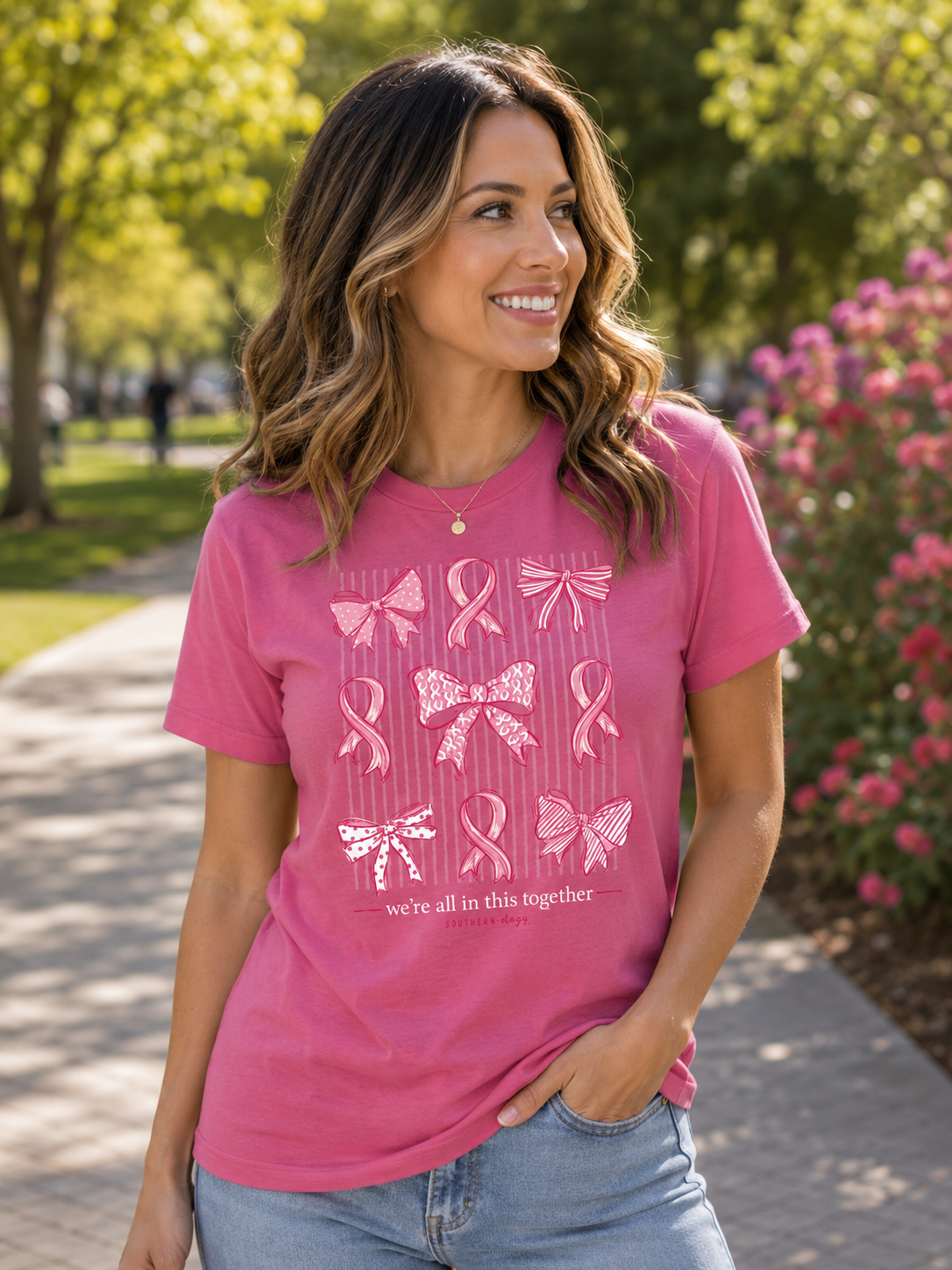 Southernology Cancer Ribbons and Bows Comfort Colors - Adult & Kids T-Shirts, Sweatshirts & Hoodies apparel design preview 1