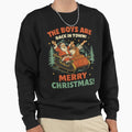 The Boys Are Back In Town Merry Christmas Sleigh - Adult & Kids T-Shirts, Sweatshirts & Hoodies apparel design preview 1
