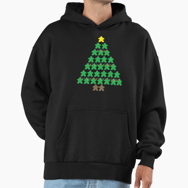 Christmas Tree Meeples with Lights Tabletop Black - Adult & Kids T-Shirts, Sweatshirts & Hoodies apparel design preview 1