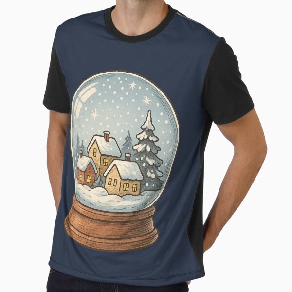 Snow Globe Winter Village Christmas Gift Graphic - Adult & Kids T-Shirts, Sweatshirts & Hoodies apparel design preview 1