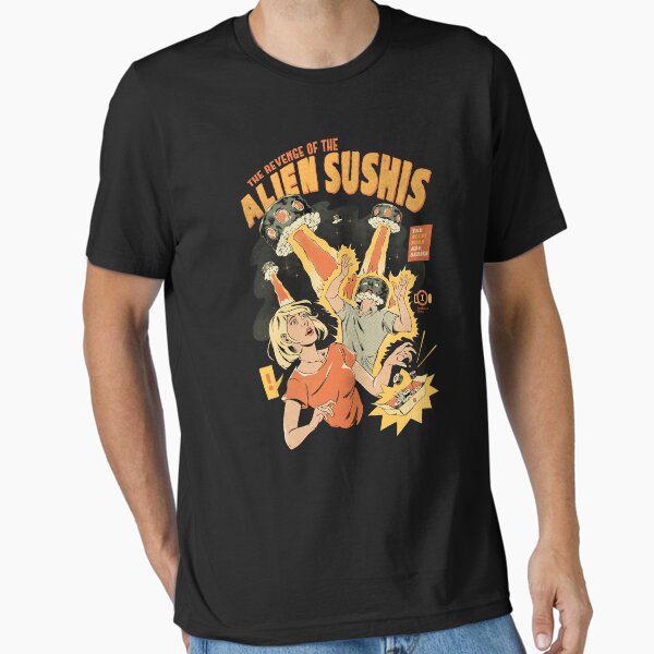 Alien Sushis Black version - Adult & Kids T-Shirts, Sweatshirts & Hoodies apparel design preview 1