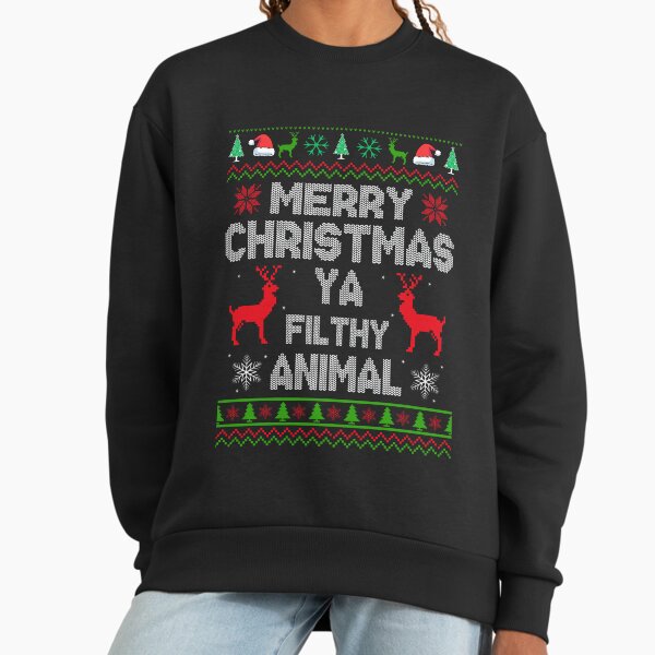Merry Christmas Ya Filthy Animal - Adult & Kids T-Shirts, Sweatshirts & Hoodies apparel design preview 1