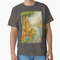 Laughing Easter bunny fishes for colorful eggs in the - Adult & Kids T-Shirts, Sweatshirts & Hoodies apparel design preview 1