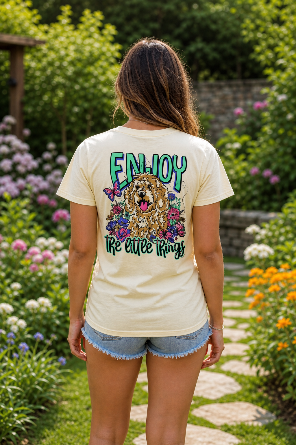 Southern Chics Enjoy The Little Things Puppy - Adult & Kids T-Shirts, Sweatshirts & Hoodies apparel design preview 1