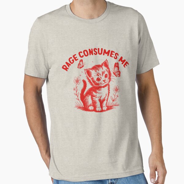 Rage-Consumes Me-Cat Flower-Cute Kitty-Cat Meme - Adult & Kids T-Shirts, Sweatshirts & Hoodies apparel design preview 1