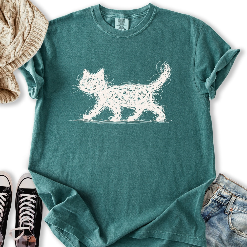 Scribbled Cat - Adult & Kids T-Shirts, Sweatshirts & Hoodies apparel design preview 2