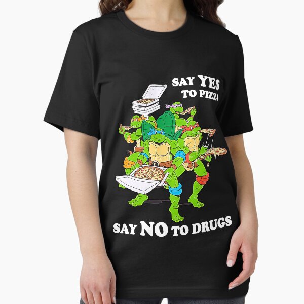 Retro Love Ninja Turtles Cartoon Say Yes To Pizza No - Adult & Kids T-Shirts, Sweatshirts & Hoodies apparel design preview 1