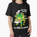 Retro Love Ninja Turtles Cartoon Say Yes To Pizza No - Adult & Kids T-Shirts, Sweatshirts & Hoodies apparel design preview 1