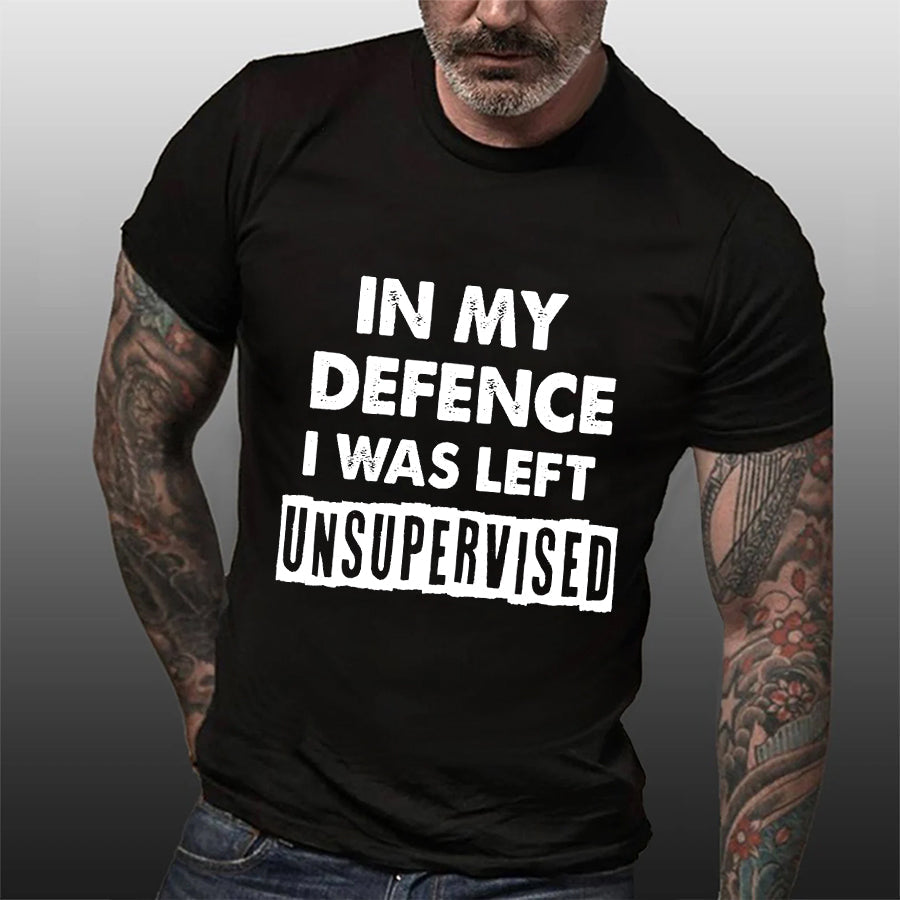 In My Defence I Was Left Print Men Slogan - Adult & Kids T-Shirts, Sweatshirts & Hoodies apparel design preview 7