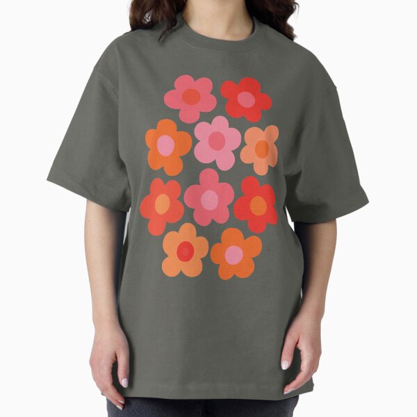 Flowerfull on Olive (happy boho retro floral pattern) - Adult & Kids T-Shirts, Sweatshirts & Hoodies apparel design preview 1