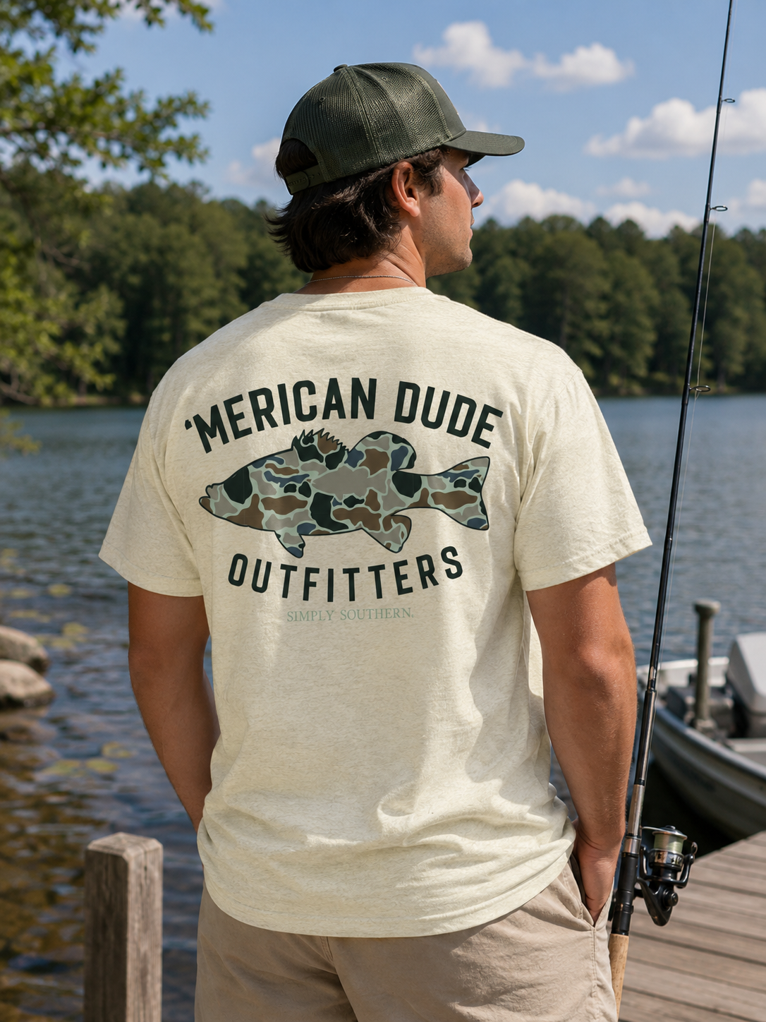Simply Southern Merican Dude Camo Fish - Adult & Kids T-Shirts, Sweatshirts & Hoodies apparel design preview 1