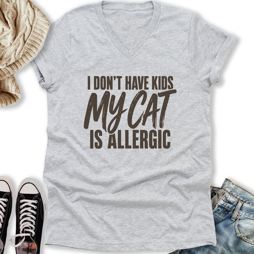 My Cat Is Allergic V-Neck - Adult & Kids T-Shirts, Sweatshirts & Hoodies apparel design preview 2