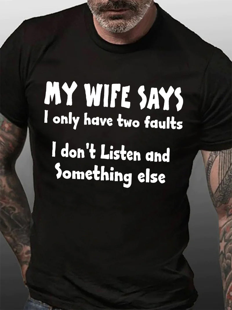 MY WIFE SAYS Print Men Slogan - Adult & Kids T-Shirts, Sweatshirts & Hoodies apparel design preview 2