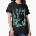 The Ferns (Black Cat on Green) - Adult & Kids T-Shirts, Sweatshirts & Hoodies apparel design preview 1