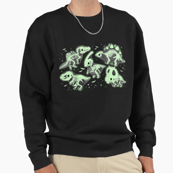 Skeleton Dinos (glowy details), Cute Halloween - Adult & Kids T-Shirts, Sweatshirts & Hoodies apparel design preview 1