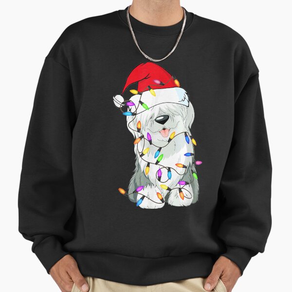 Old English Sheepdog Dog Light Decor Christmas - Adult & Kids T-Shirts, Sweatshirts & Hoodies apparel design preview 1