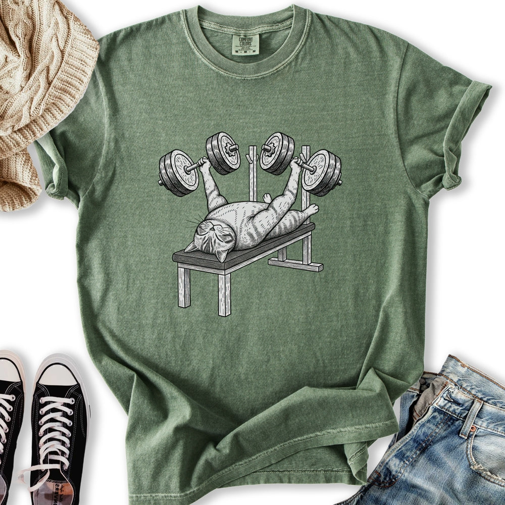 Bench Press Cat - Adult & Kids T-Shirts, Sweatshirts & Hoodies apparel design preview 1