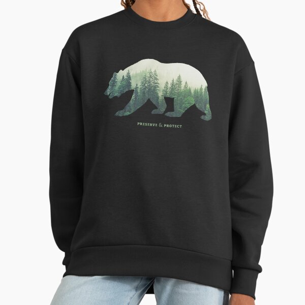 Preserve Protect Nature Double Exposure Bear - Adult & Kids T-Shirts, Sweatshirts & Hoodies apparel design preview 1